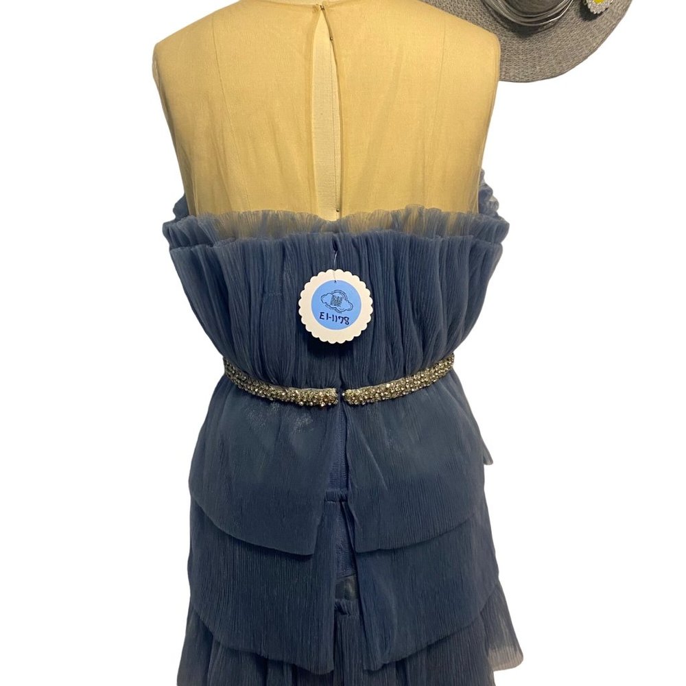 endless rose Modern Day Cinderella Strapless Tulle Dress Blue Extra Large - Picture 3 of 12